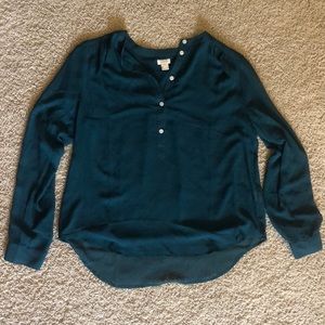 Green J Crew Blouse